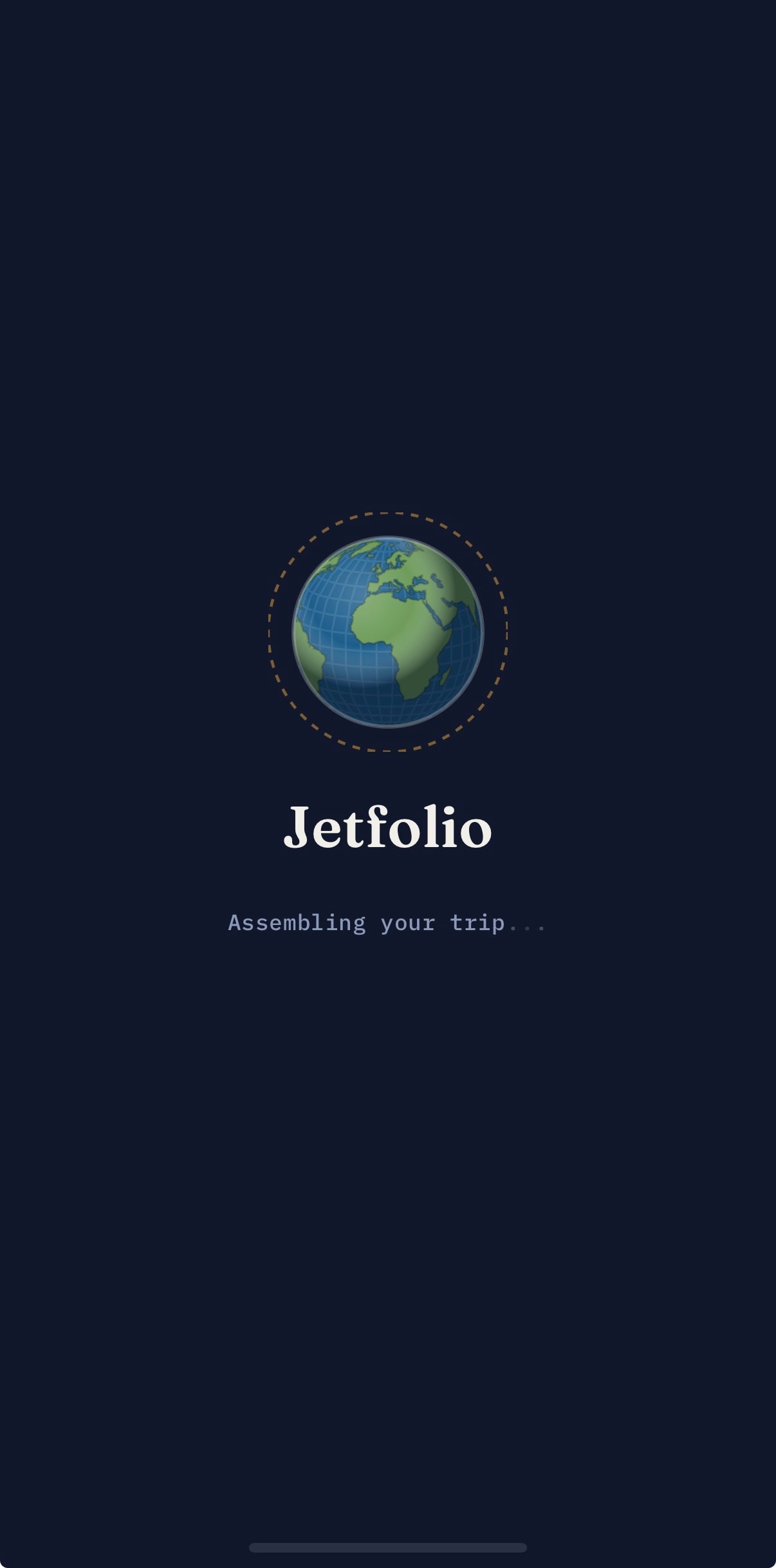 Jetfolio splash screen